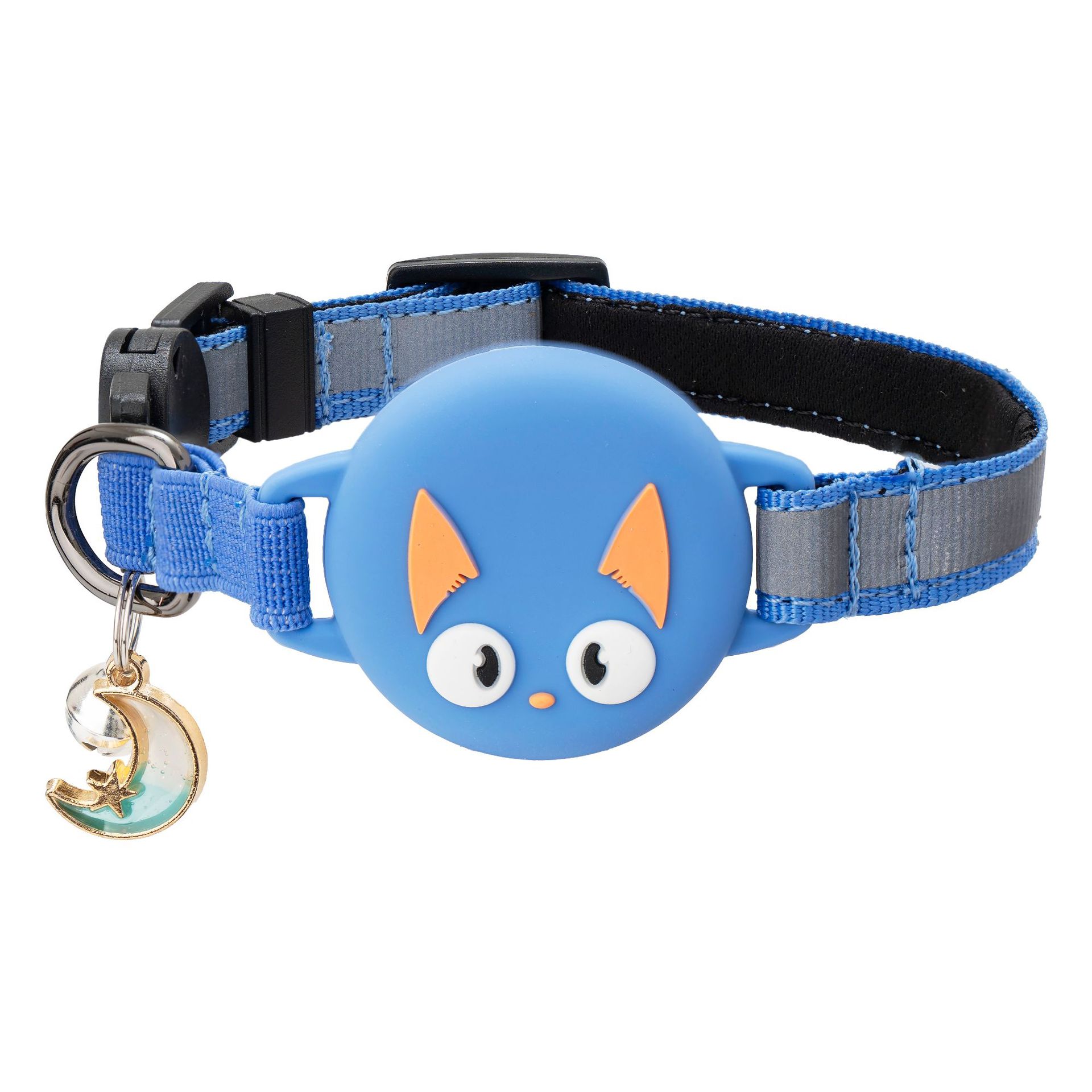 🐱✨ Collare Riflettente per Gatti con Custodia in Silicone per Tracker (Stile Cartoons)