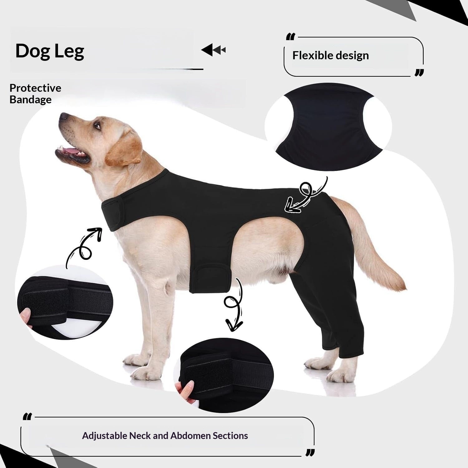 🐕🩹 Tutore Protettivo Doppio per Zampe Posteriori - Comfort Post-Operatorio!