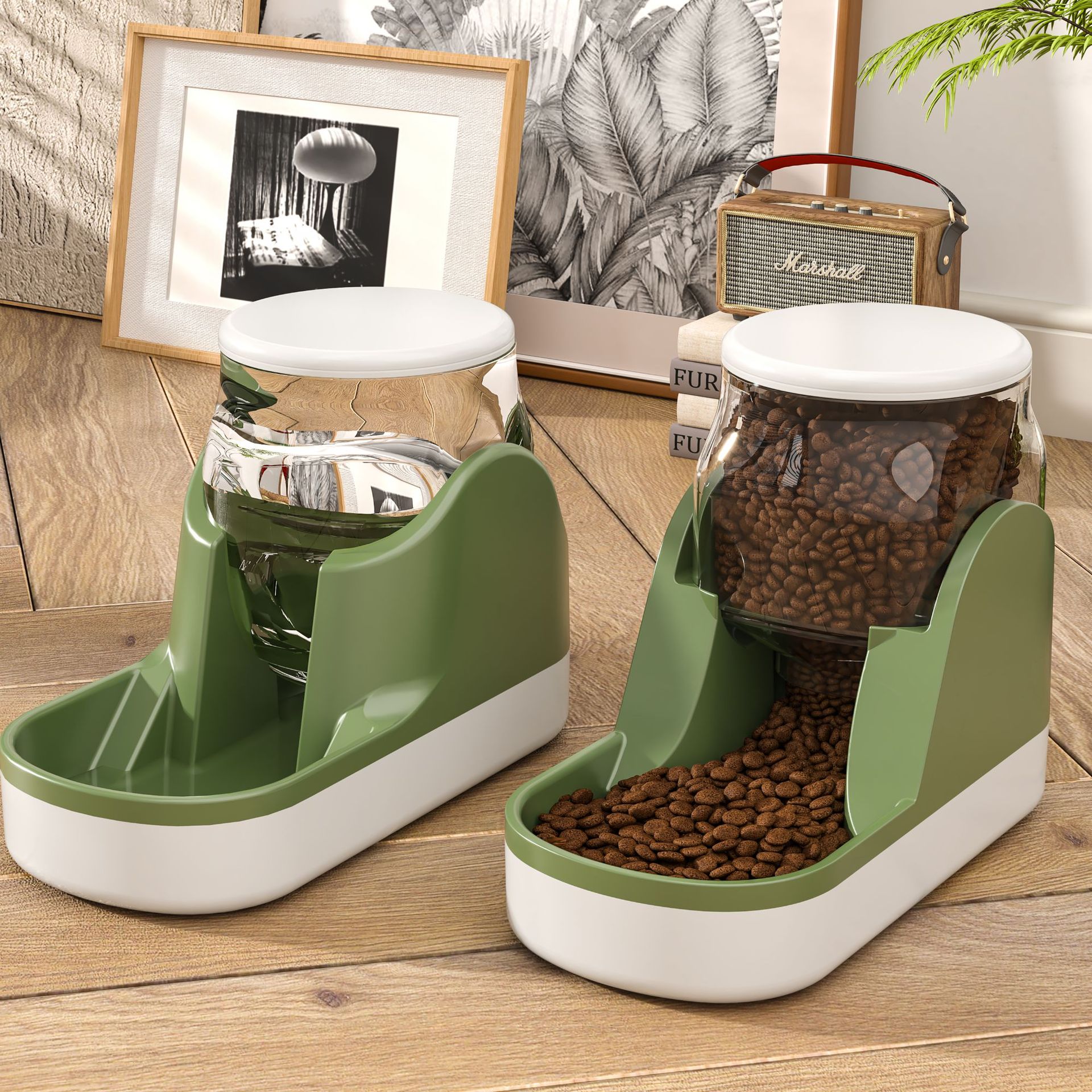 Dispenser Automatico 2 in 1 per Cibo e Acqua