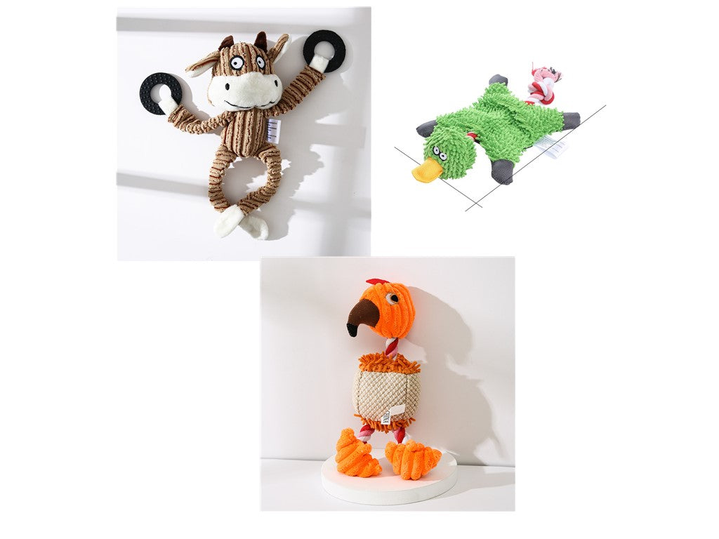 🐶🐴 Peluche Sonoro a Forma di Asinello in Velluto a Coste - Morbido, Sicuro e Pulisci-Denti!