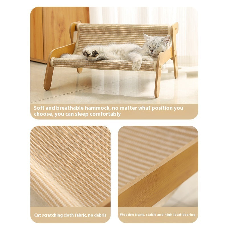 🐱🛏️ Lettino Amaca Rialzato per Gatti con Tiragraffi Integrato - Relax e Divertimento!