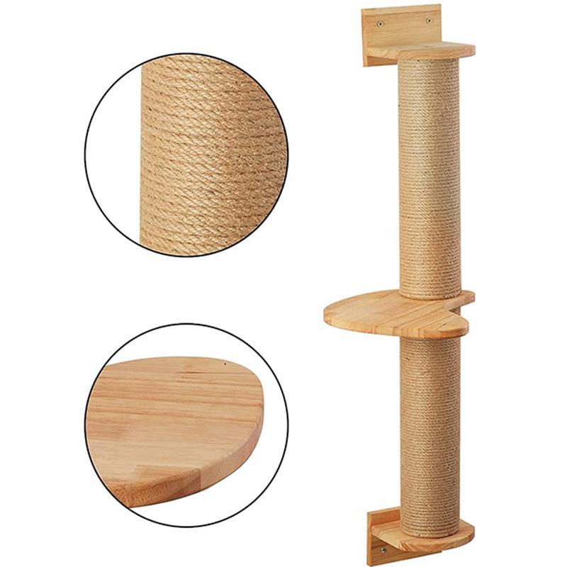 🧗‍♂️🐈 Colonna Tiragraffi Sospesa da Parete in Legno e Corda - Salva spazio e Modulare!