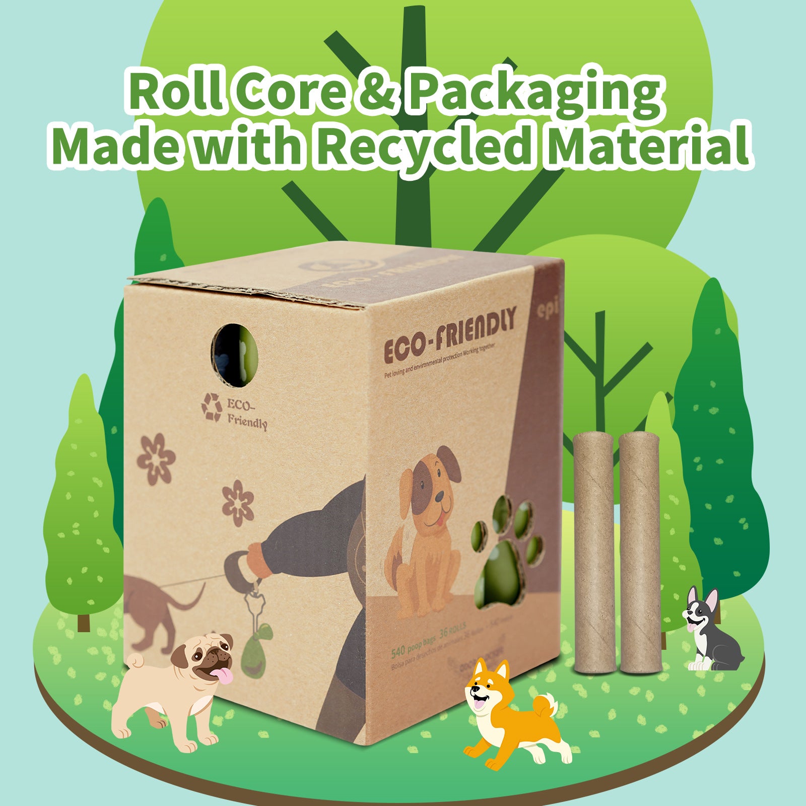 ♻️🦴 Kit Premium Sacchetti Eco- Friendly con Dispenser - Materiale Riciclato e Stampa a Osso!