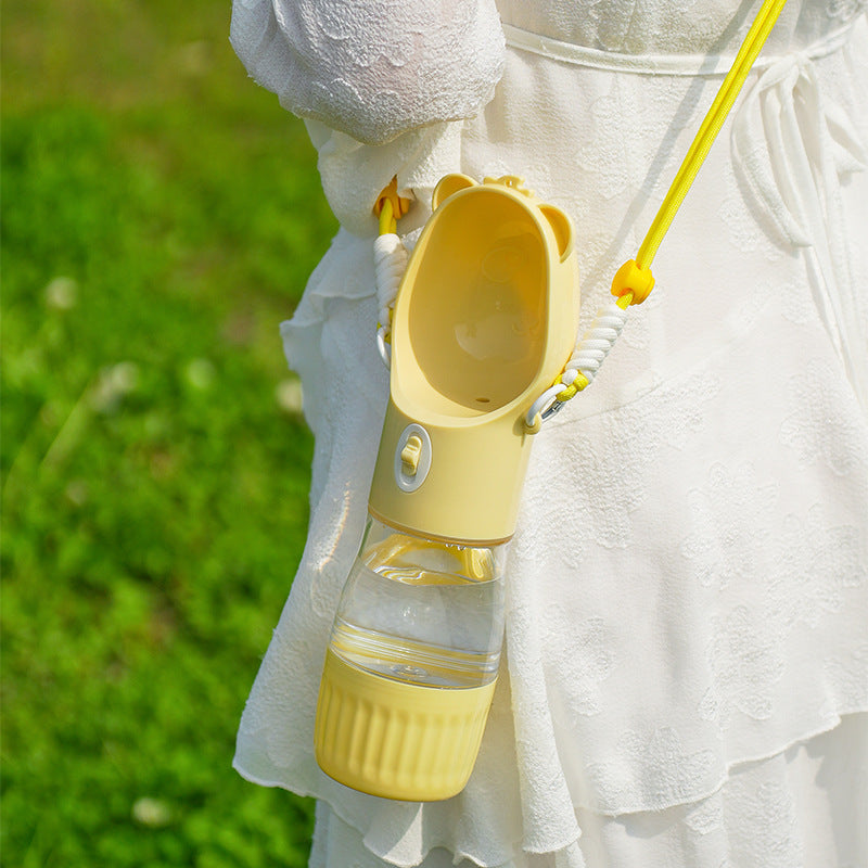 💧🦴 Borraccia da Viaggio Portatile 2 in 1 per Cani e Gatti- Acqua e Pappa Sempre con Te!