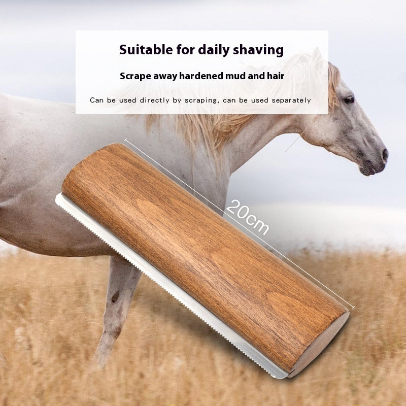 🐴✨ Raschietto Leva sudore in Legno Massello per Cavalli - Toelettatura Premium!