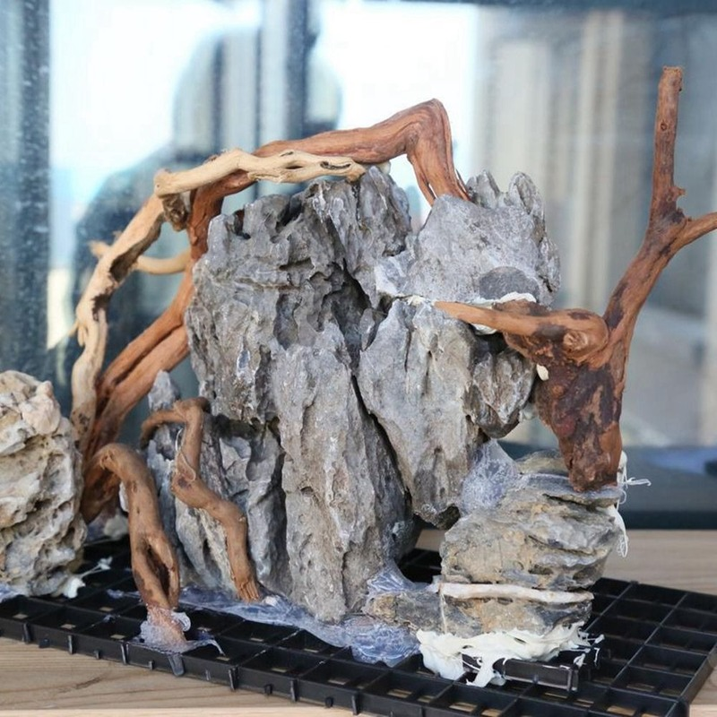 ⛰️🌿 Decorazione Scenografica in Legno per Acquario - Il Tuo Paesaggio Sommerso!