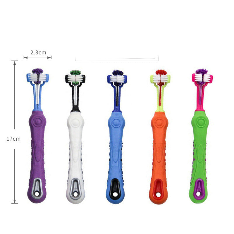 🪥🦷 Spazzolino da Denti a 3 Testine per Cani e Gatti - Pulizia Veloce e Profonda!