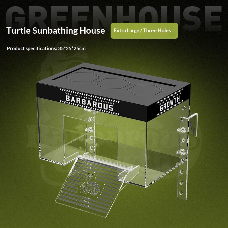 🐢🏰 Luxury Sunroom: Piattaforma Zona Emersa Premium con Pareti Anti-Fuga!