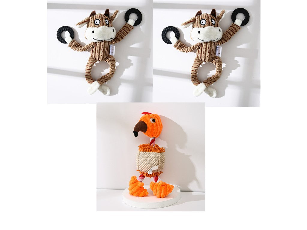 🐶🐴 Peluche Sonoro a Forma di Asinello in Velluto a Coste - Morbido, Sicuro e Pulisci-Denti!