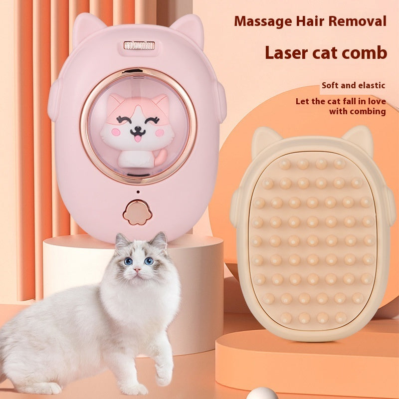 😻✨ Spazzola Massaggiante per Gatti 2-in-1 con Gioco Laser Integrato!