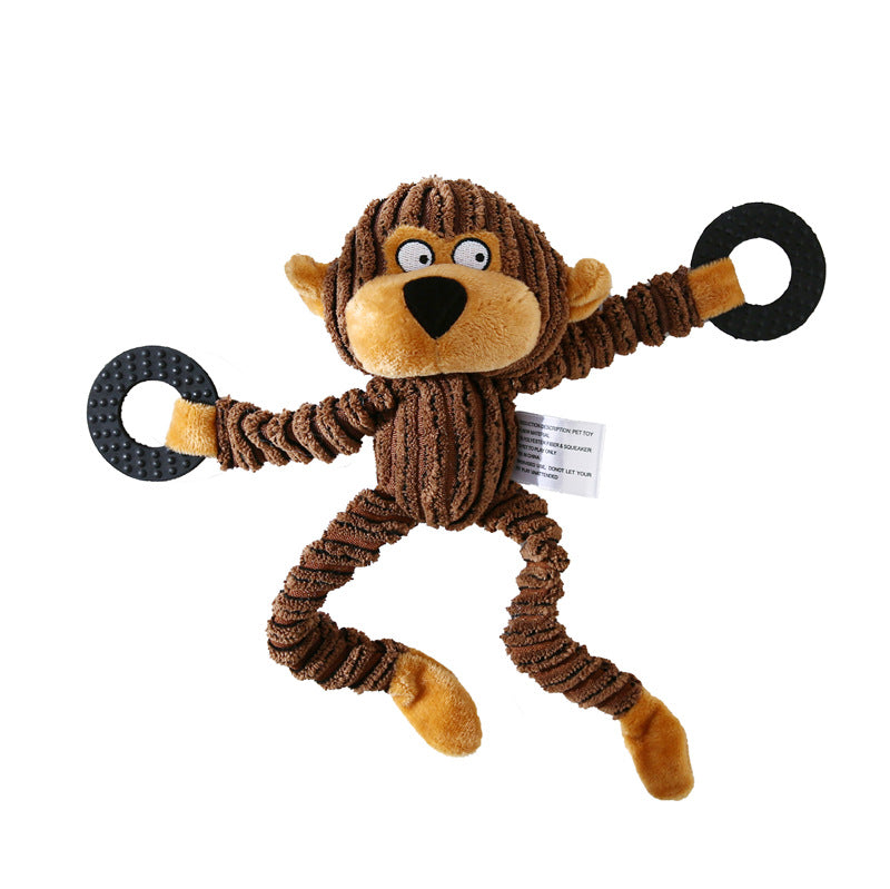 🐶🐴 Peluche Sonoro a Forma di Asinello in Velluto a Coste - Morbido, Sicuro e Pulisci-Denti!