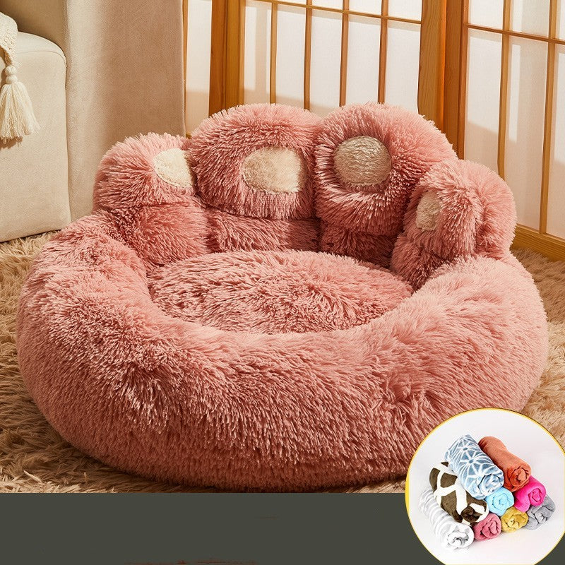 🐾☁️ Cuccia Morbida a Forma di Zampa in Peluche - Calore e Relax Antistress!