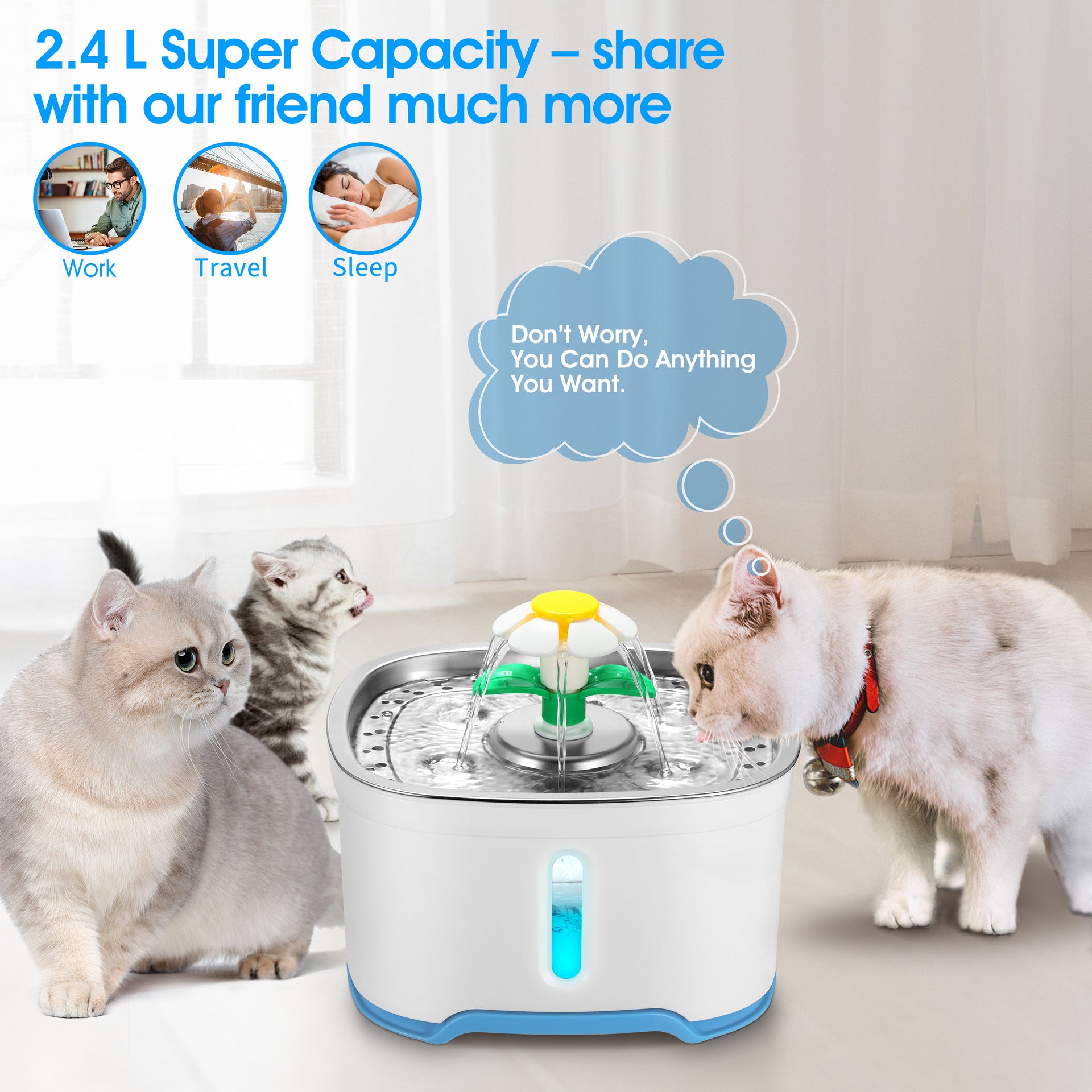 💧 Fontanella in Acciaio Inox per Cani e Gatti: Acqua Sempre Fresca e Pura! 🐱