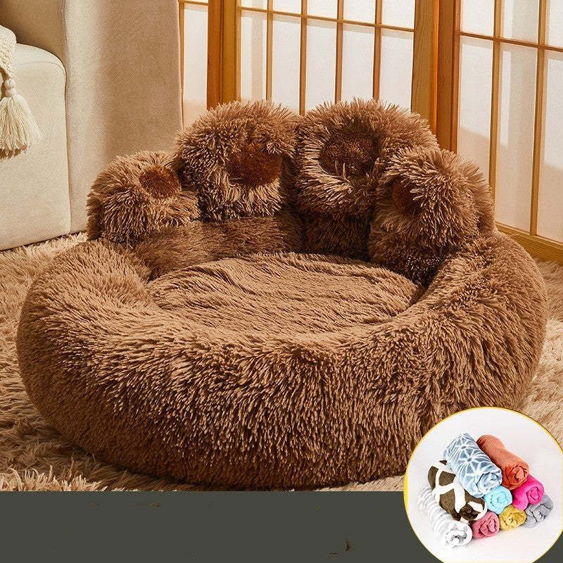 🐾☁️ Cuccia Morbida a Forma di Zampa in Peluche - Calore e Relax Antistress!