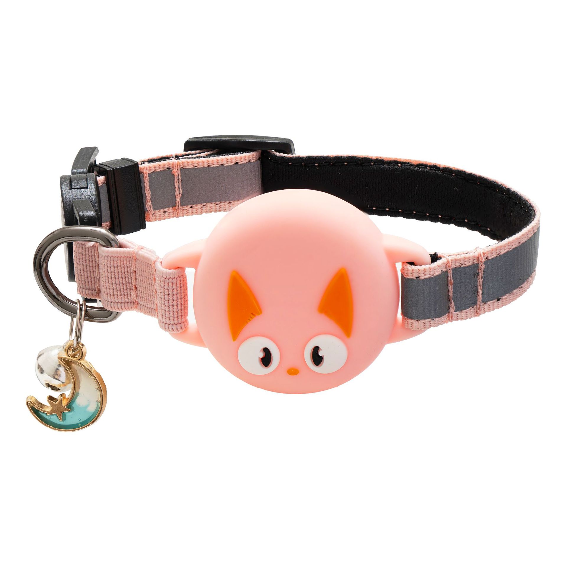 🐱✨ Collare Riflettente per Gatti con Custodia in Silicone per Tracker (Stile Cartoons)