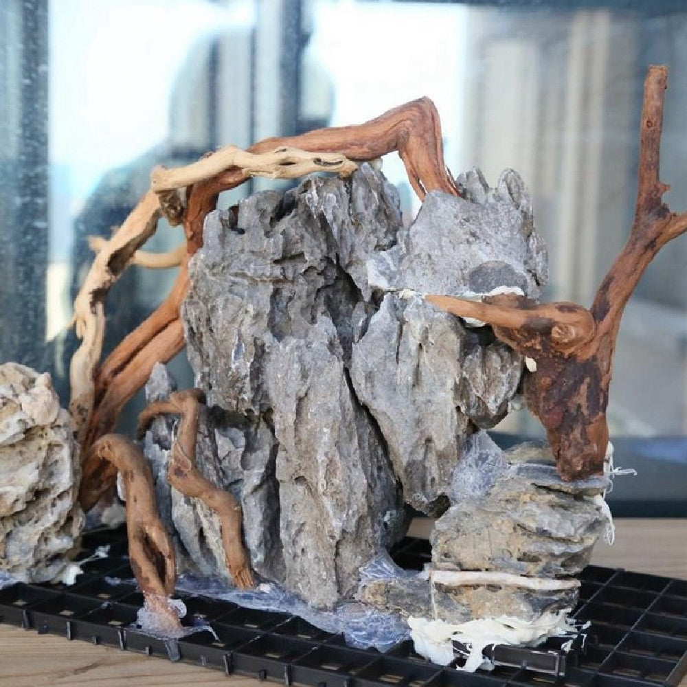 ⛰️🌿 Decorazione Scenografica in Legno per Acquario - Il Tuo Paesaggio Sommerso!