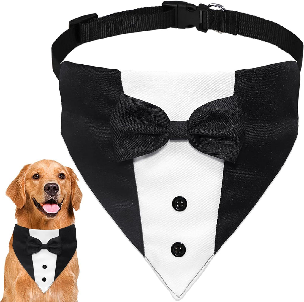 🐶🤵 Bandana Smoking con Papillon per Cani - L'Invitato d'Onore Perfetto!