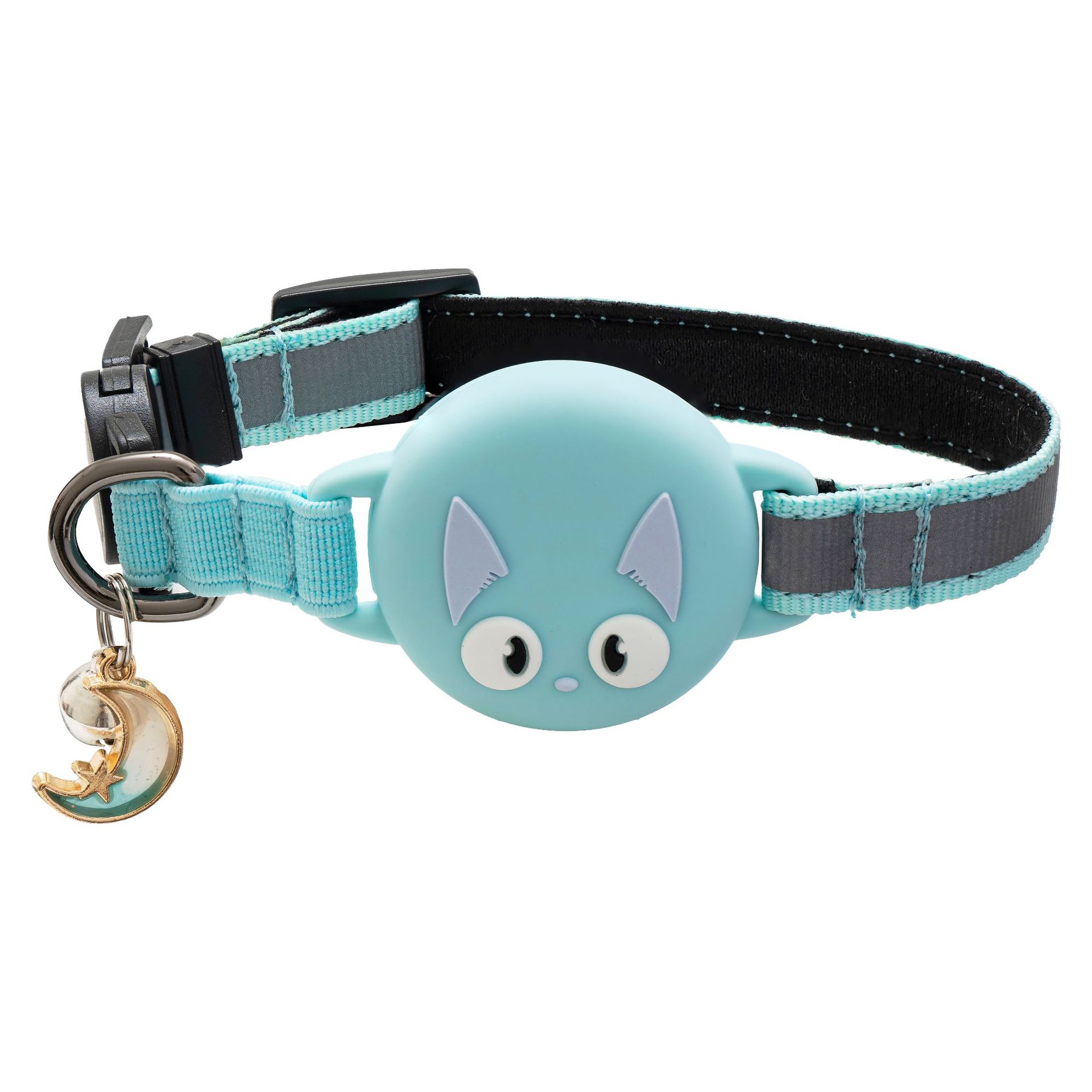 🐱✨ Collare Riflettente per Gatti con Custodia in Silicone per Tracker (Stile Cartoons)
