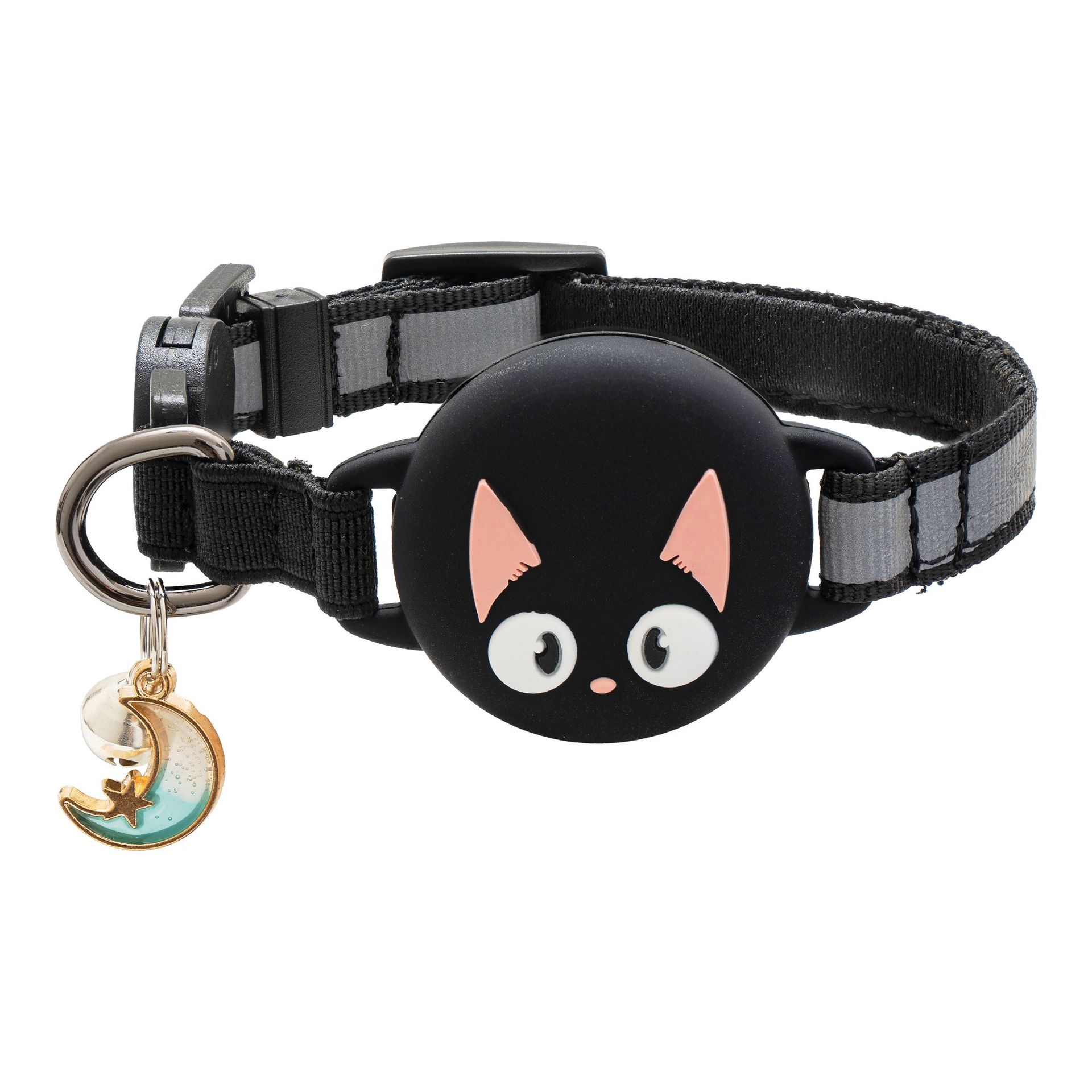🐱✨ Collare Riflettente per Gatti con Custodia in Silicone per Tracker (Stile Cartoons)