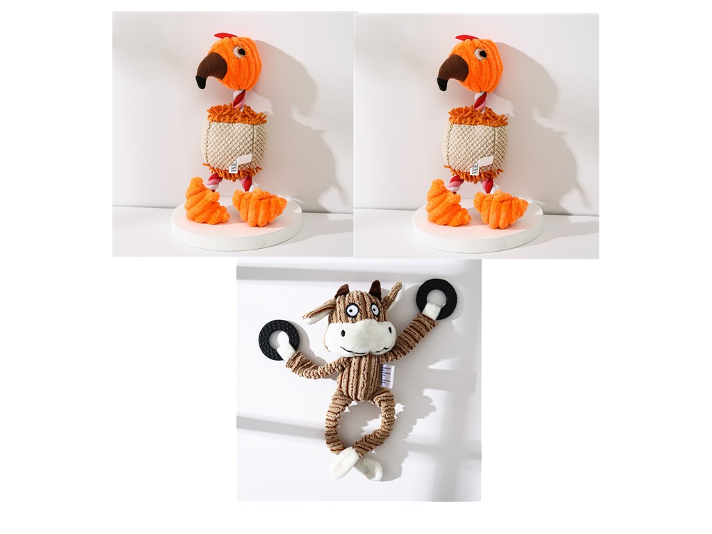 🐶🐴 Peluche Sonoro a Forma di Asinello in Velluto a Coste - Morbido, Sicuro e Pulisci-Denti!
