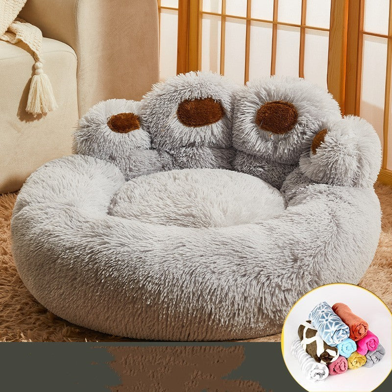 🐾☁️ Cuccia Morbida a Forma di Zampa in Peluche - Calore e Relax Antistress!