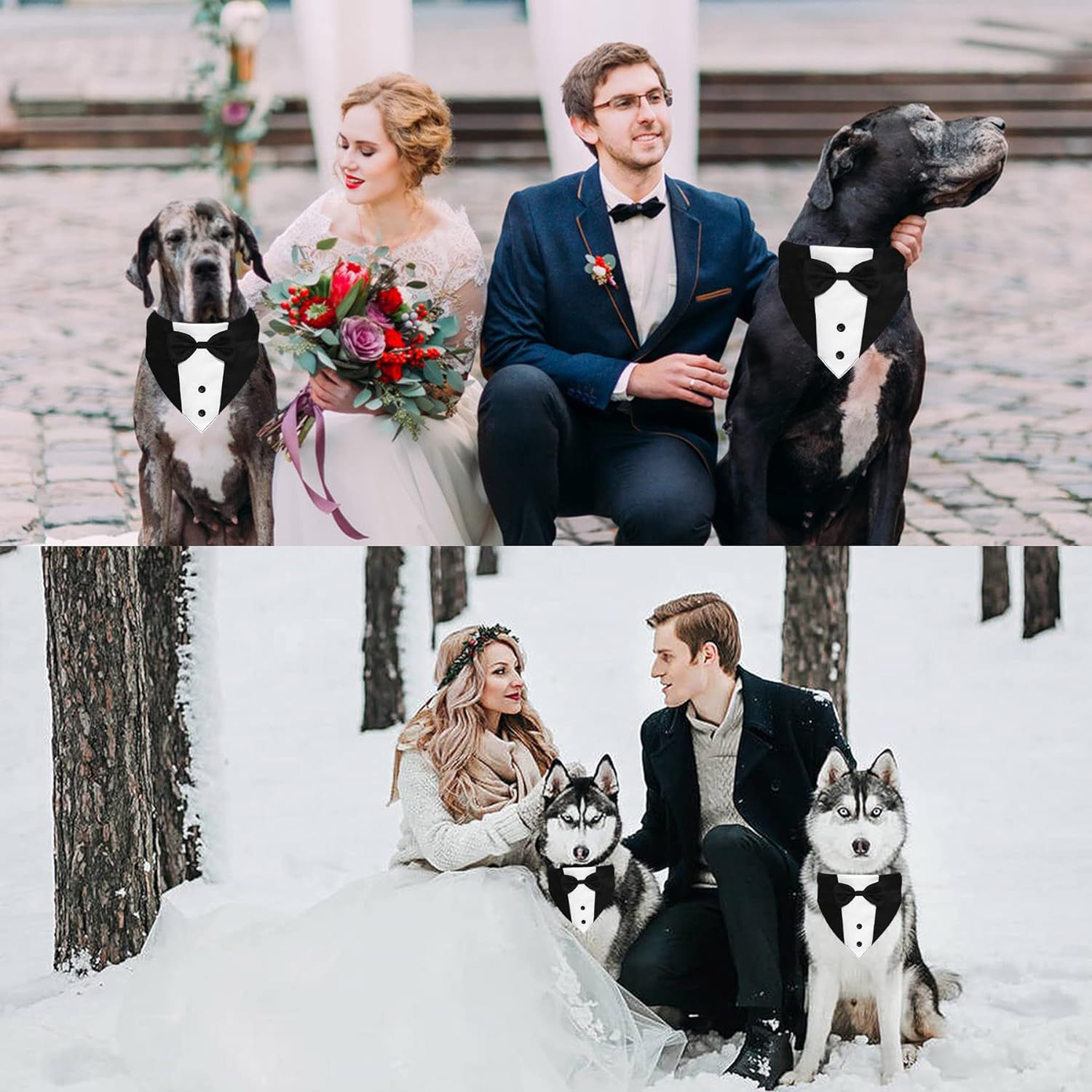 🐶🤵 Bandana Smoking con Papillon per Cani - L'Invitato d'Onore Perfetto!