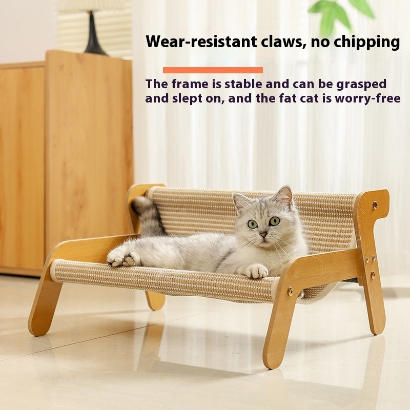 🐱🛏️ Lettino Amaca Rialzato per Gatti con Tiragraffi Integrato - Relax e Divertimento!