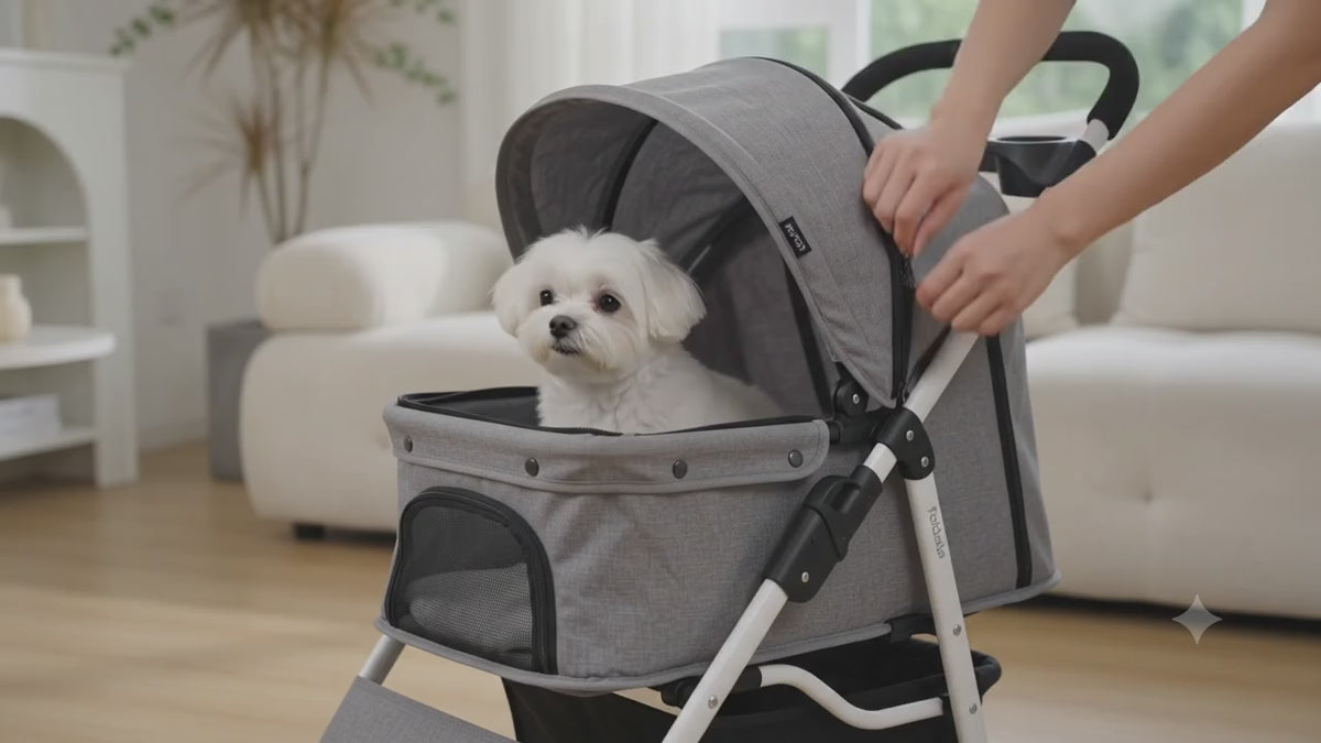 🌟 Il Trono su Ruote: Passeggino Pieghevole Ultra-Leggero per Cuccioli e Gatti di Classe Reale! 👑✨