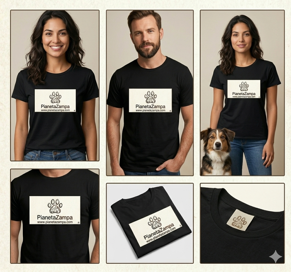 T-Shirt Ufficiale PianetaZampa : Entra a far Parte del Nostro Branco🐾